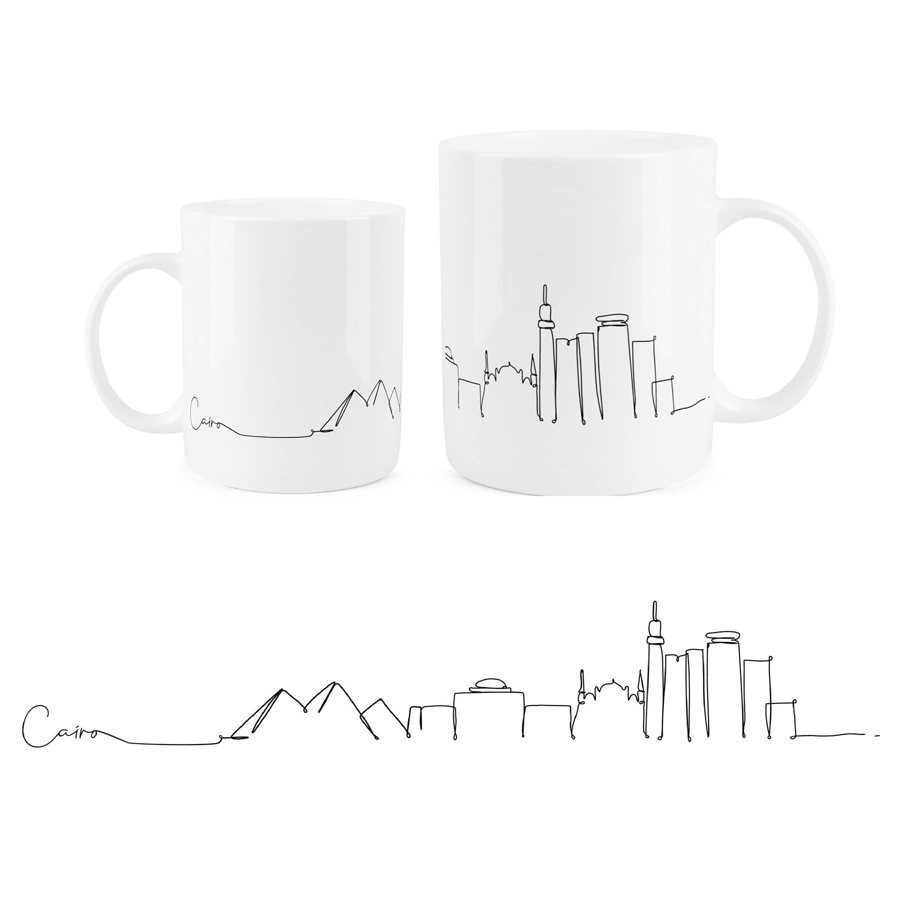 Sophisticated bone china mug with the majestic Athens skyline.