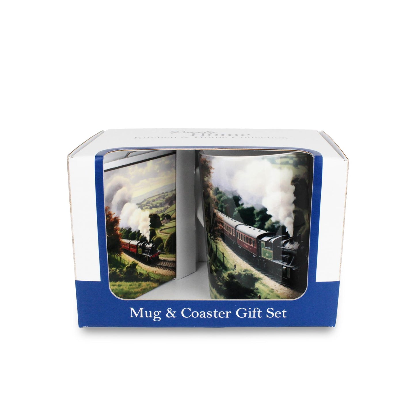 Industrial Steam Train Mug & Coaster Gift Set