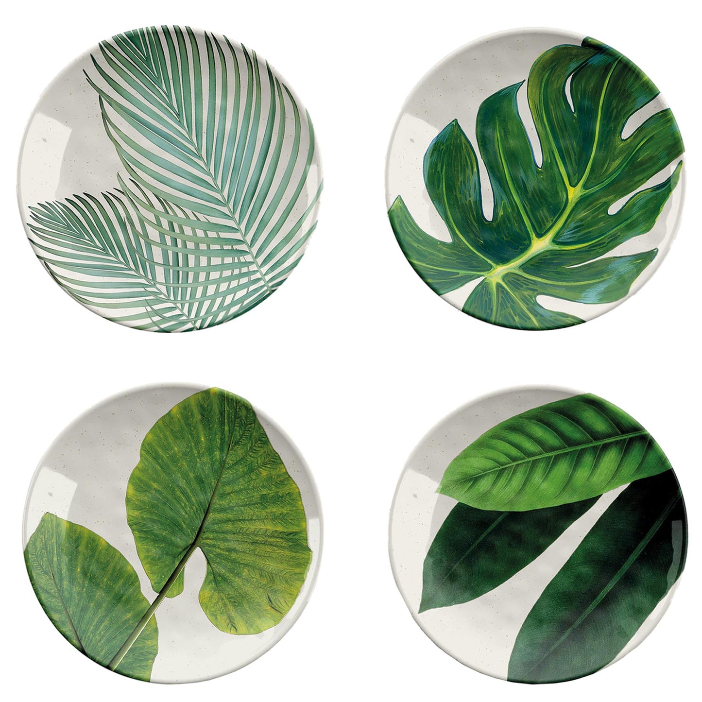 Amazon Floral Melamine Side Plates, Assorted Set of 4