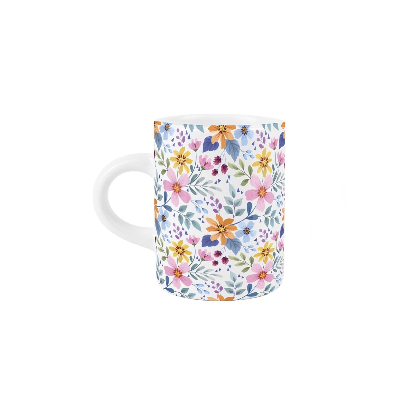Multi Flower Print Espresso Mug