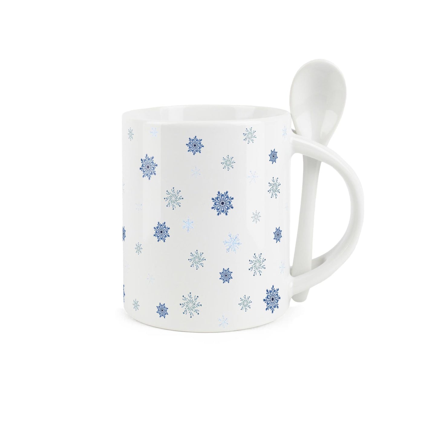 Mug & Spoon Set with snowflake design