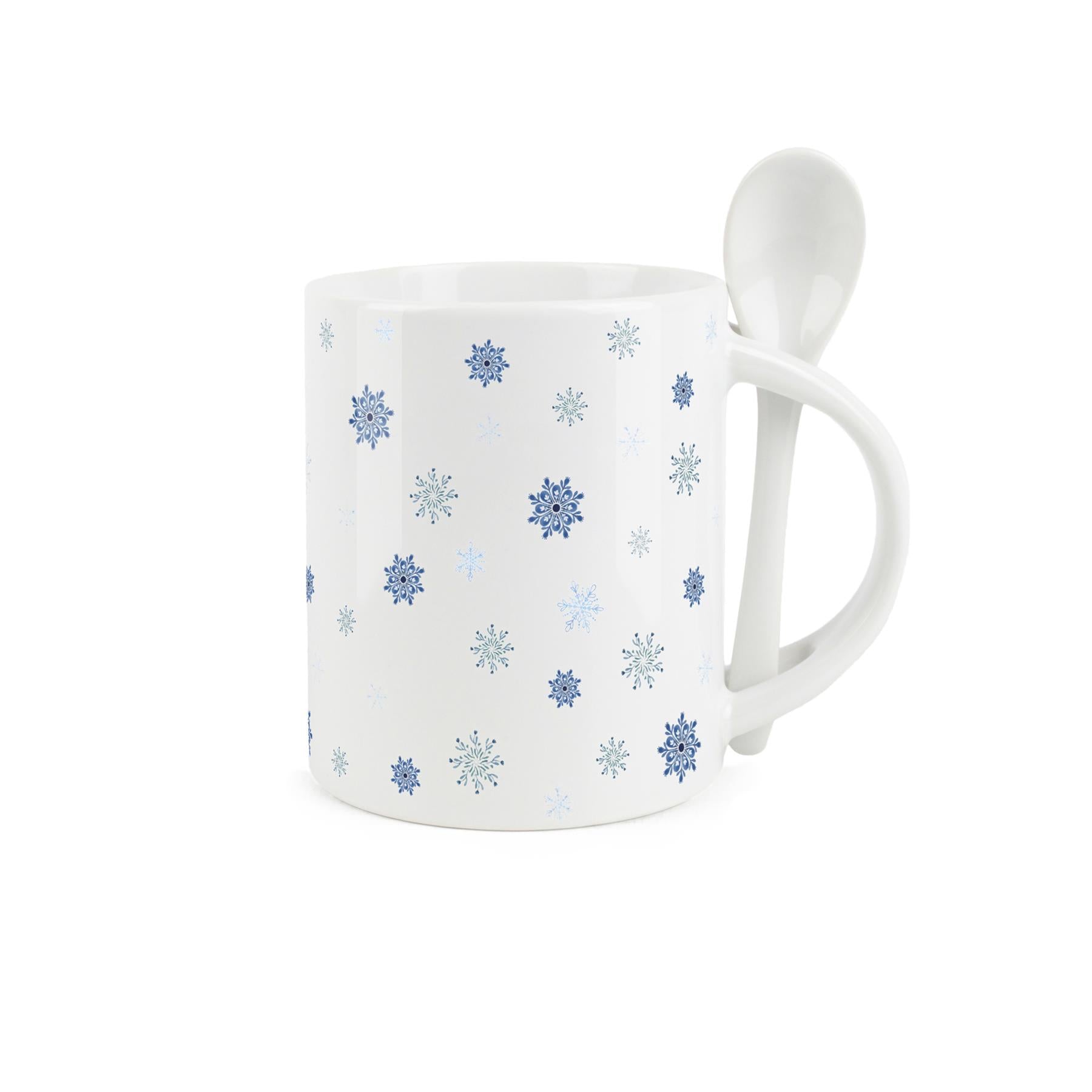 Mug & Spoon Set with snowflake design