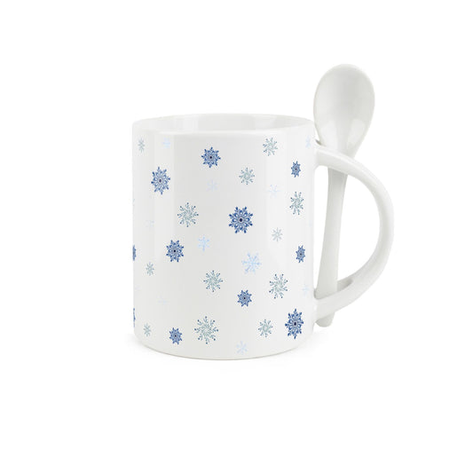 Mug & Spoon Set with snowflake design