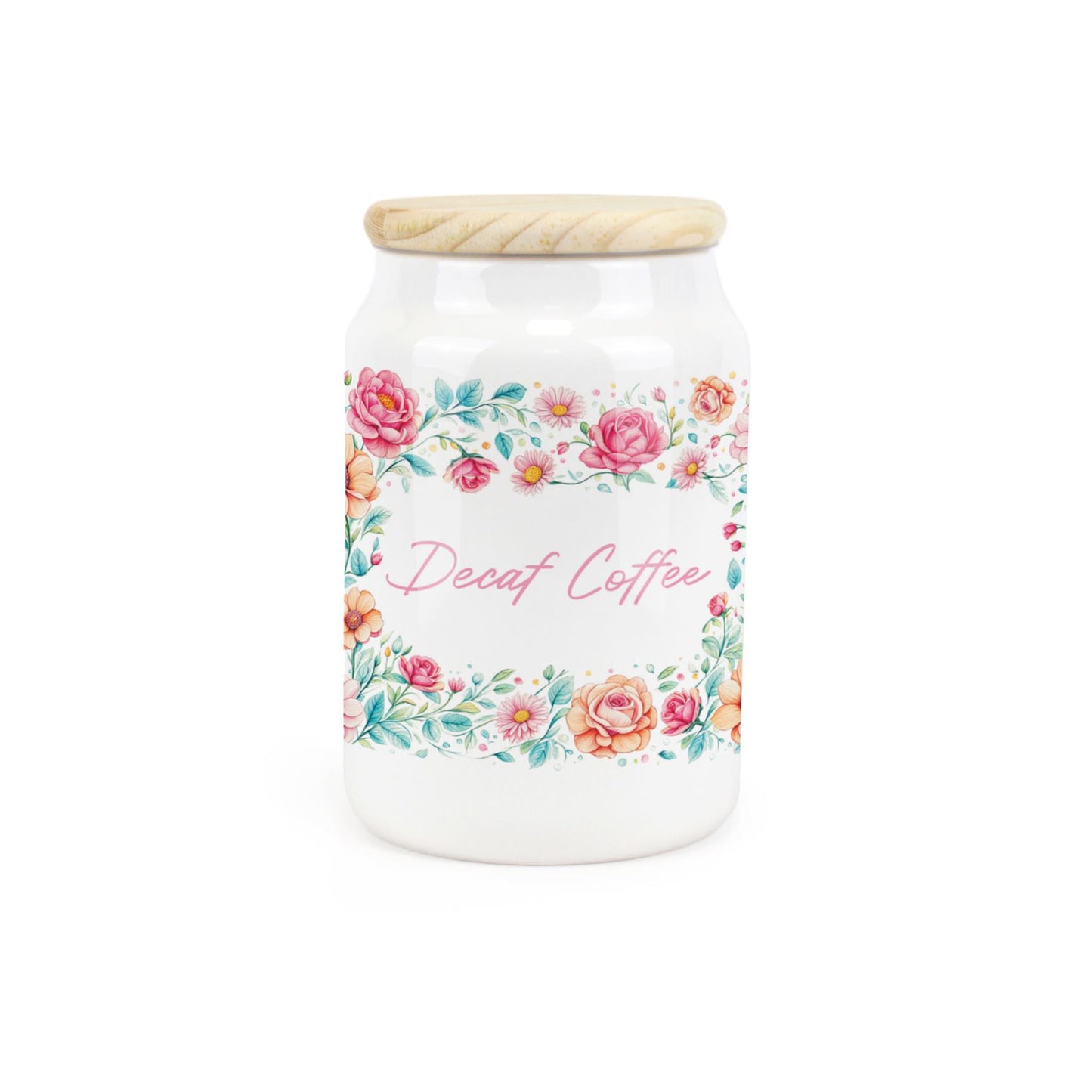 Flower Border Ceramic Canister
