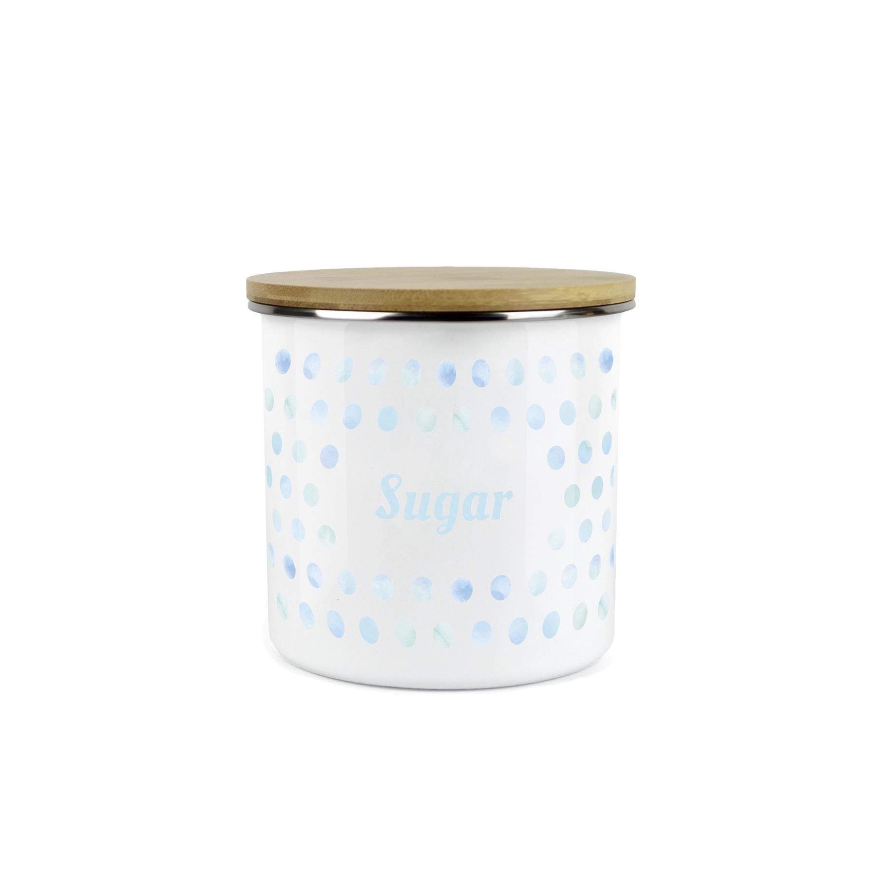 Purely Home Kitchen Polka Dot Aqua Food Storage Canister - Sugar