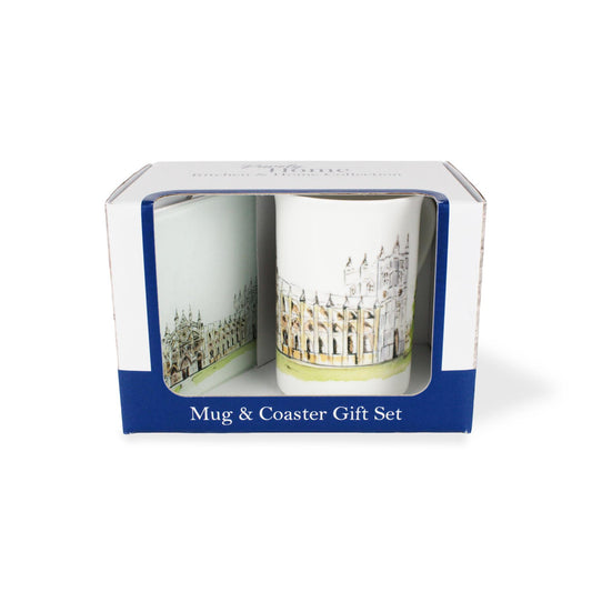 Westminster Abbey Mug & Coaster Gift Set by Rhiannon Chauncey