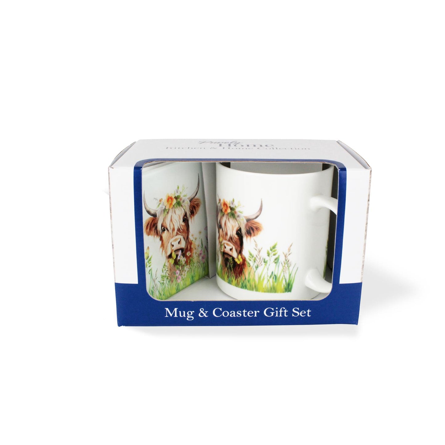 Highland Cow Mug & Coaster Gift Set