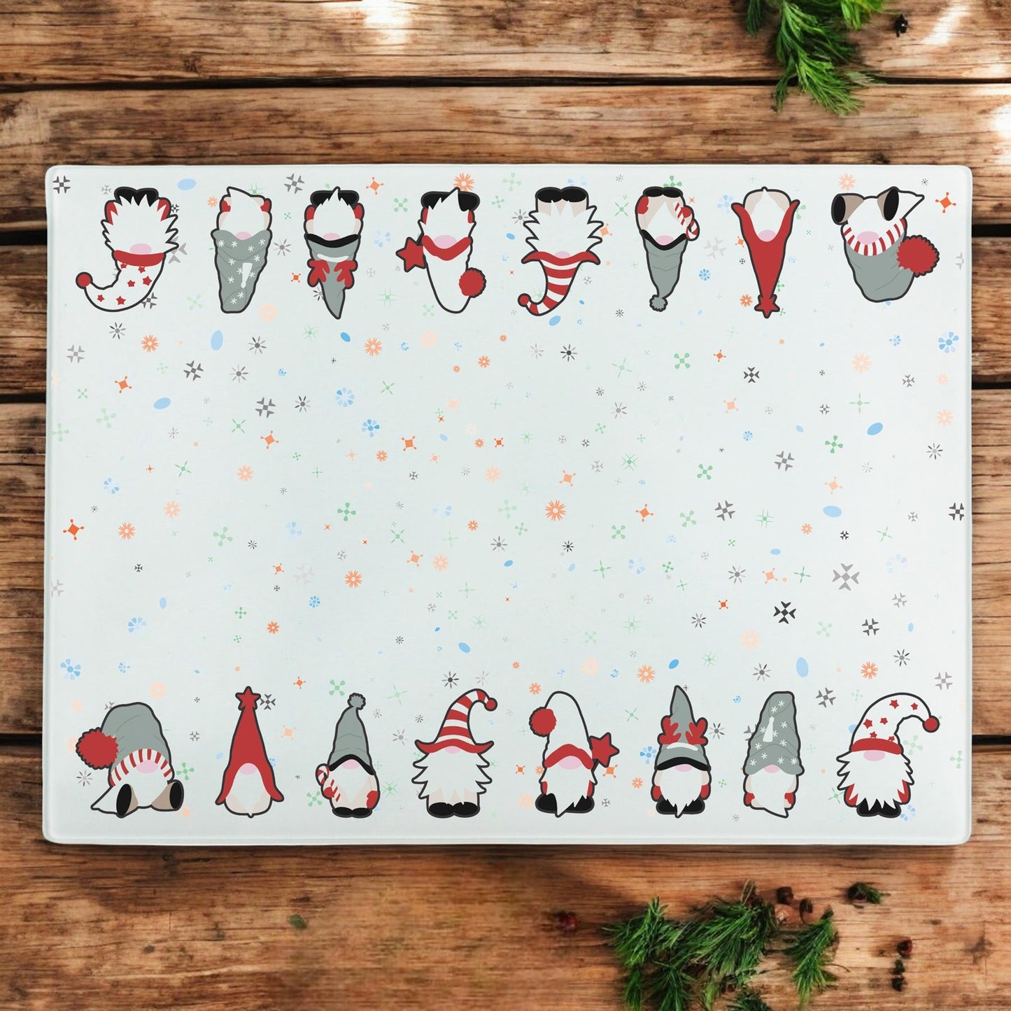 Christmas Gonks Large Smooth Worktop Protector
