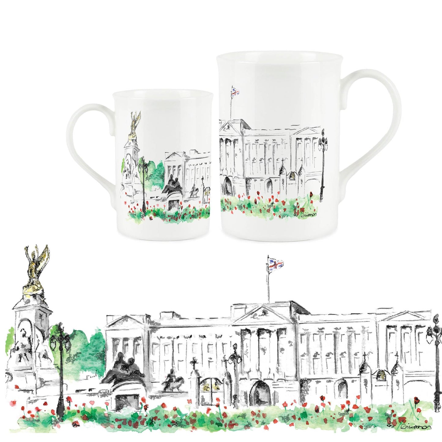 Buckingham Palace Mug by Rhiannon Chauncey