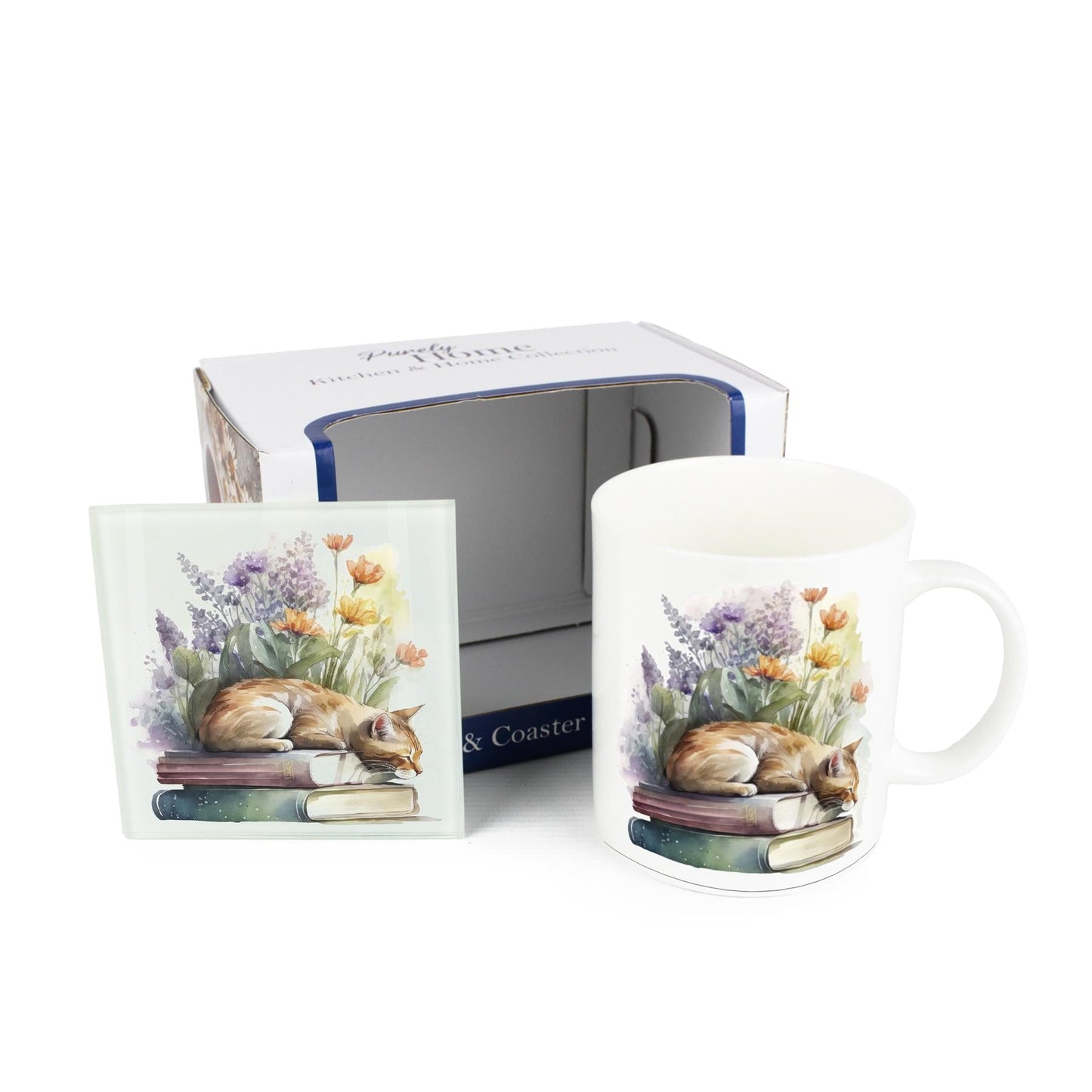 Ginger Cat Mug & Coaster Gift Set