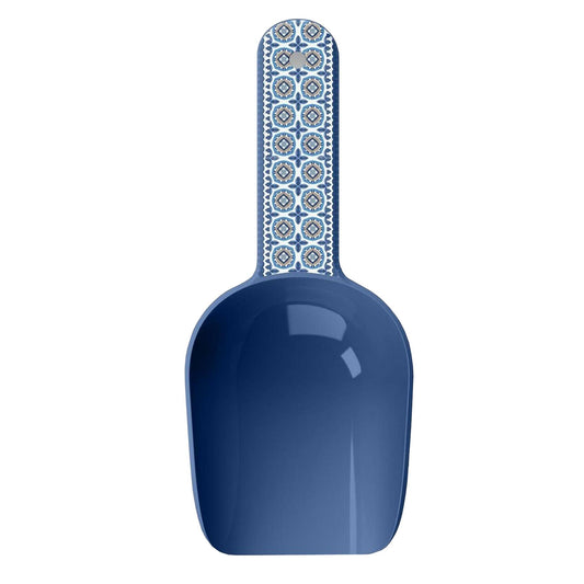 Moroccan Indigo two-cup pet scoop.