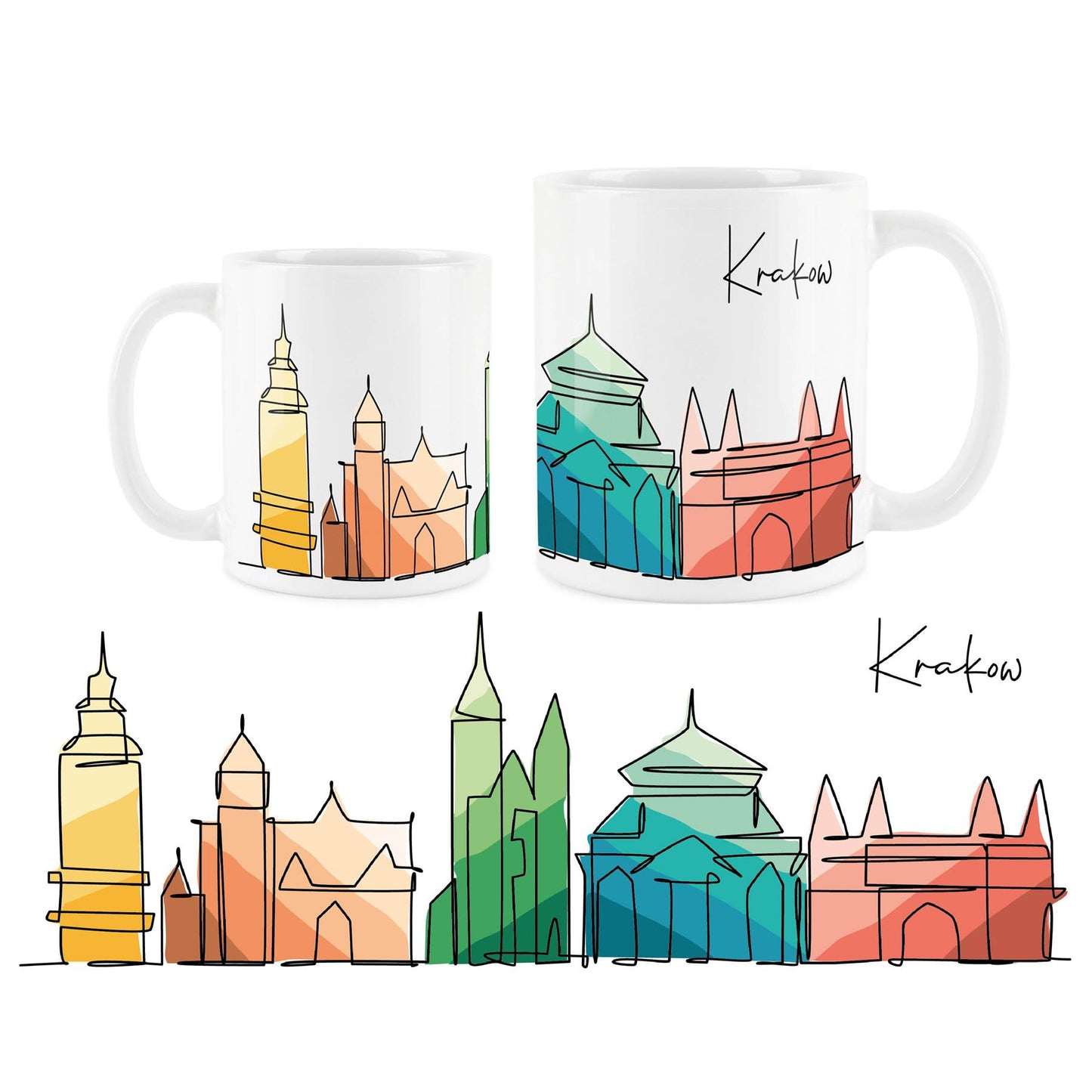 Colourful City Skyline Mug