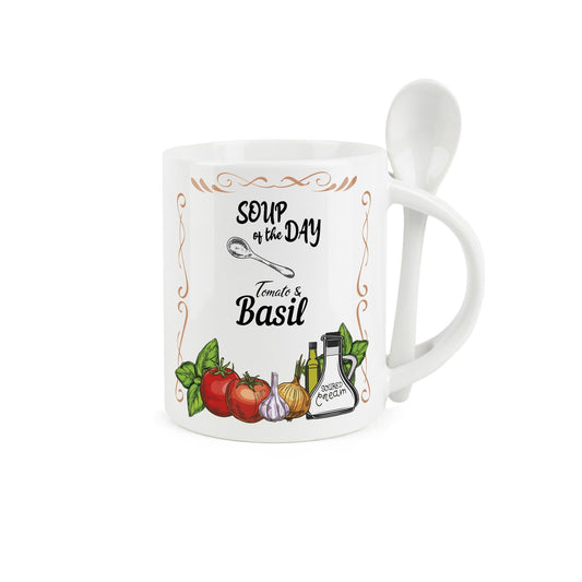 Tomato & Basil Soup Mug & Spoon Set