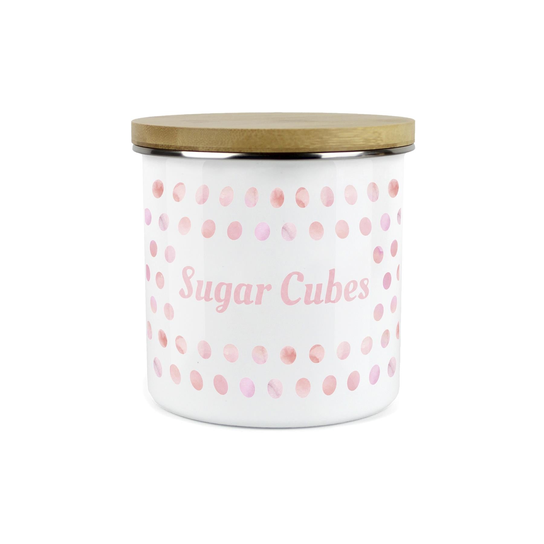 Purely Home Kitchen Polka Dot Pink Food Storage Canister - Sugar Cubes
