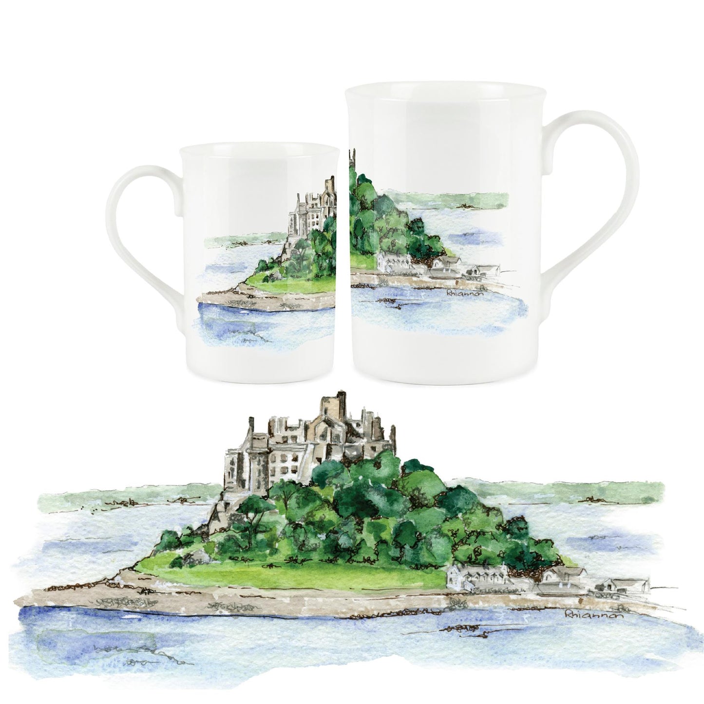 St Michaels Mount Mug by Rhiannon Chauncey