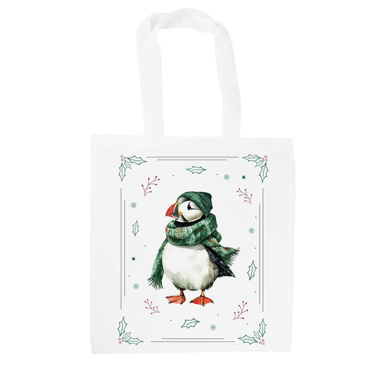 Christmas Puffin Tote Bag