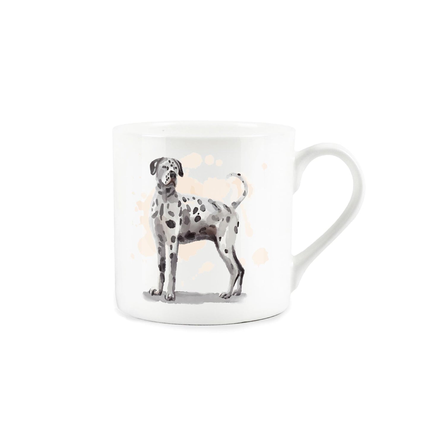 Bone China mug adorned with charming watercolour artwork of a dalmatian
