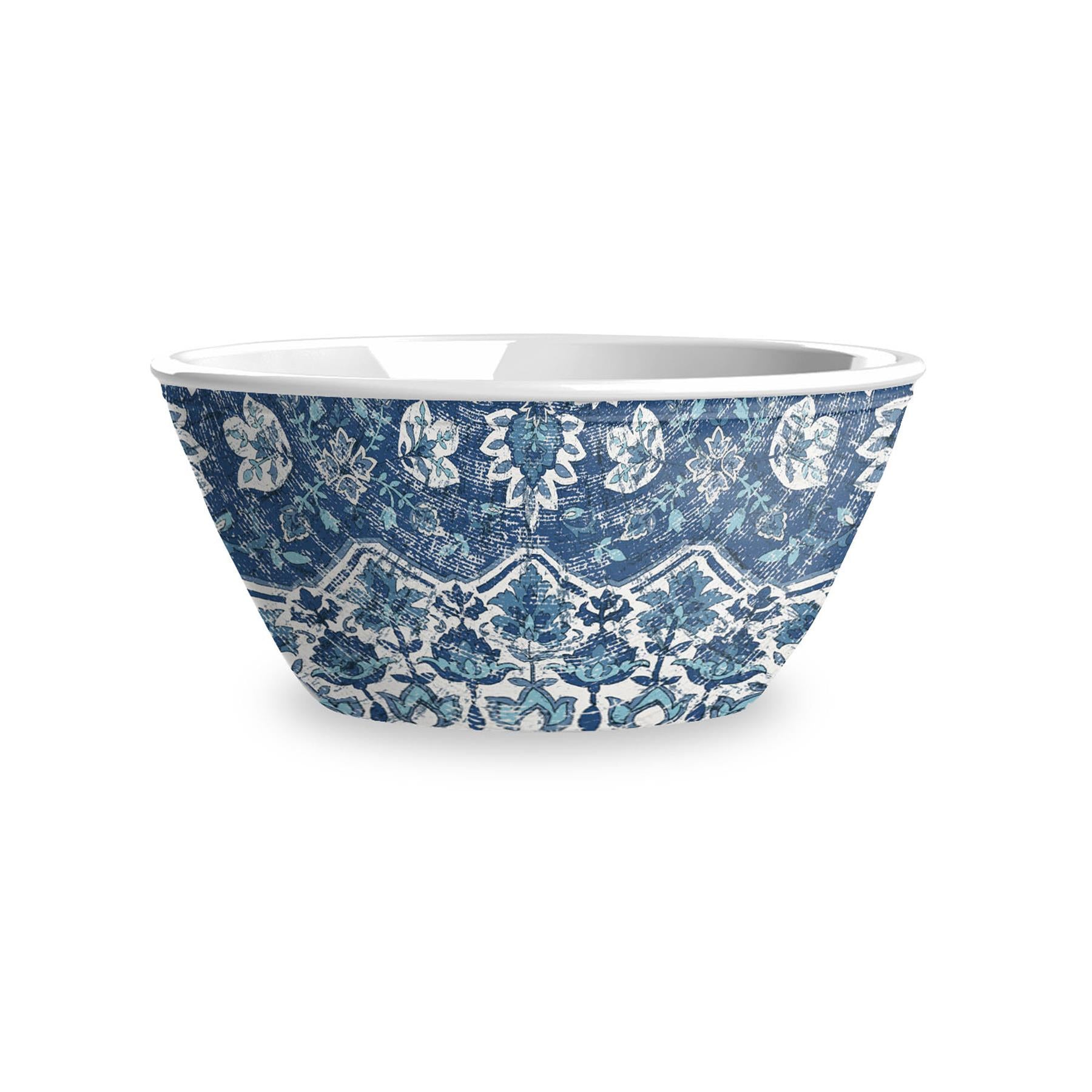 Melamine bowl with delicate light blue pattern
