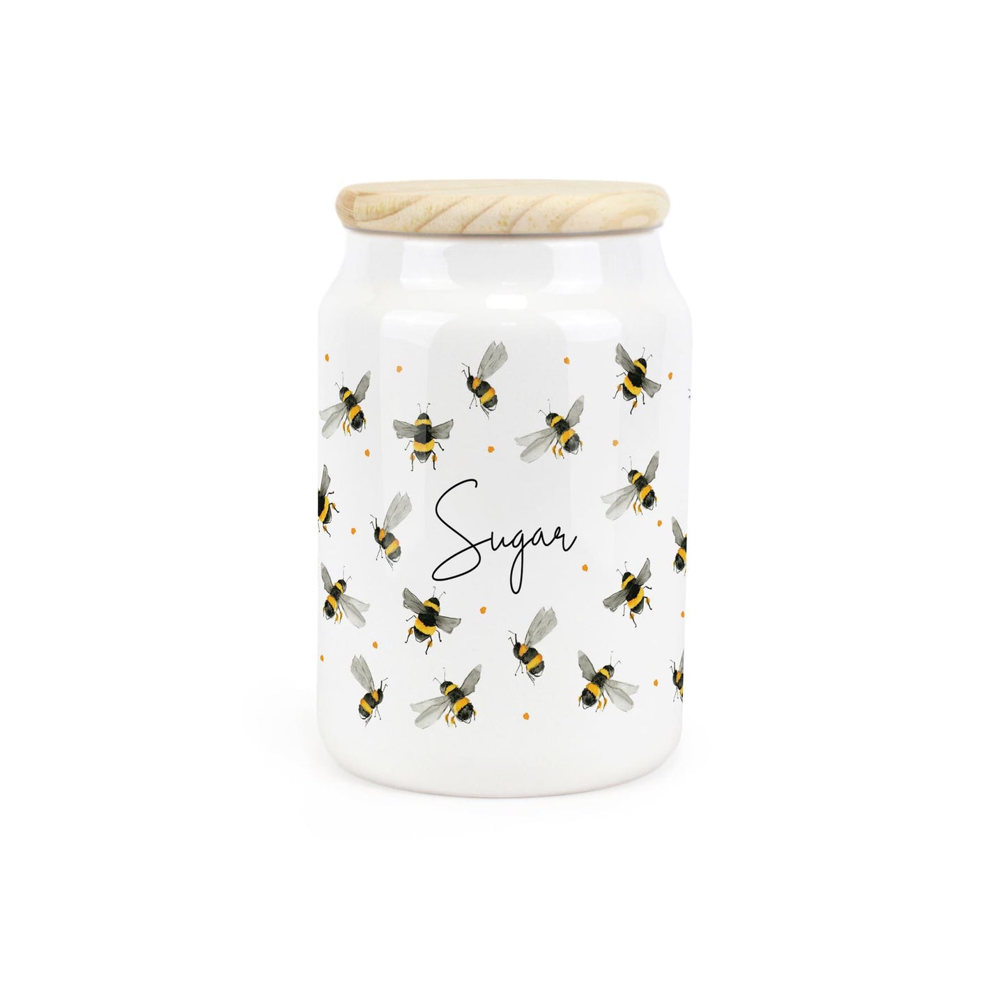 Scattered Bees Ceramic Canister by Rhiannon Chauncey