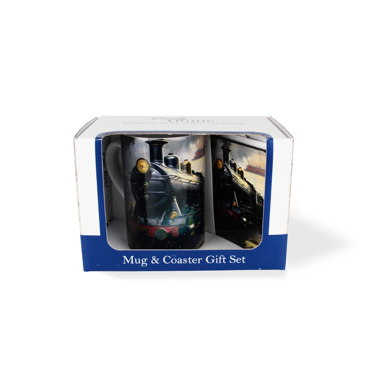 Industrial Steam Train Mug & Coaster Gift Set