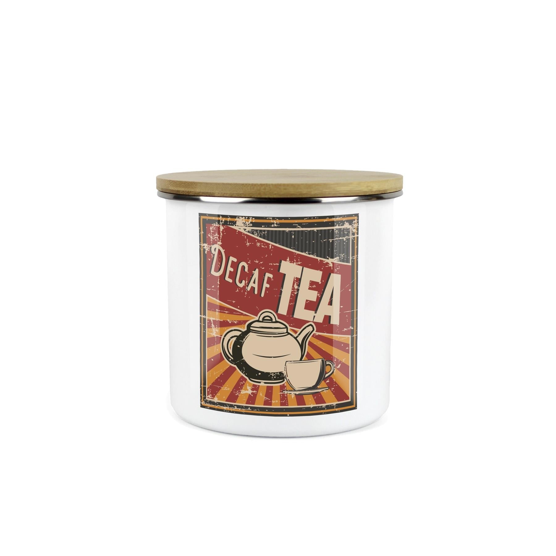 Retro 60s Diner Decaf Tea Canister - Kitchen Storage Jar