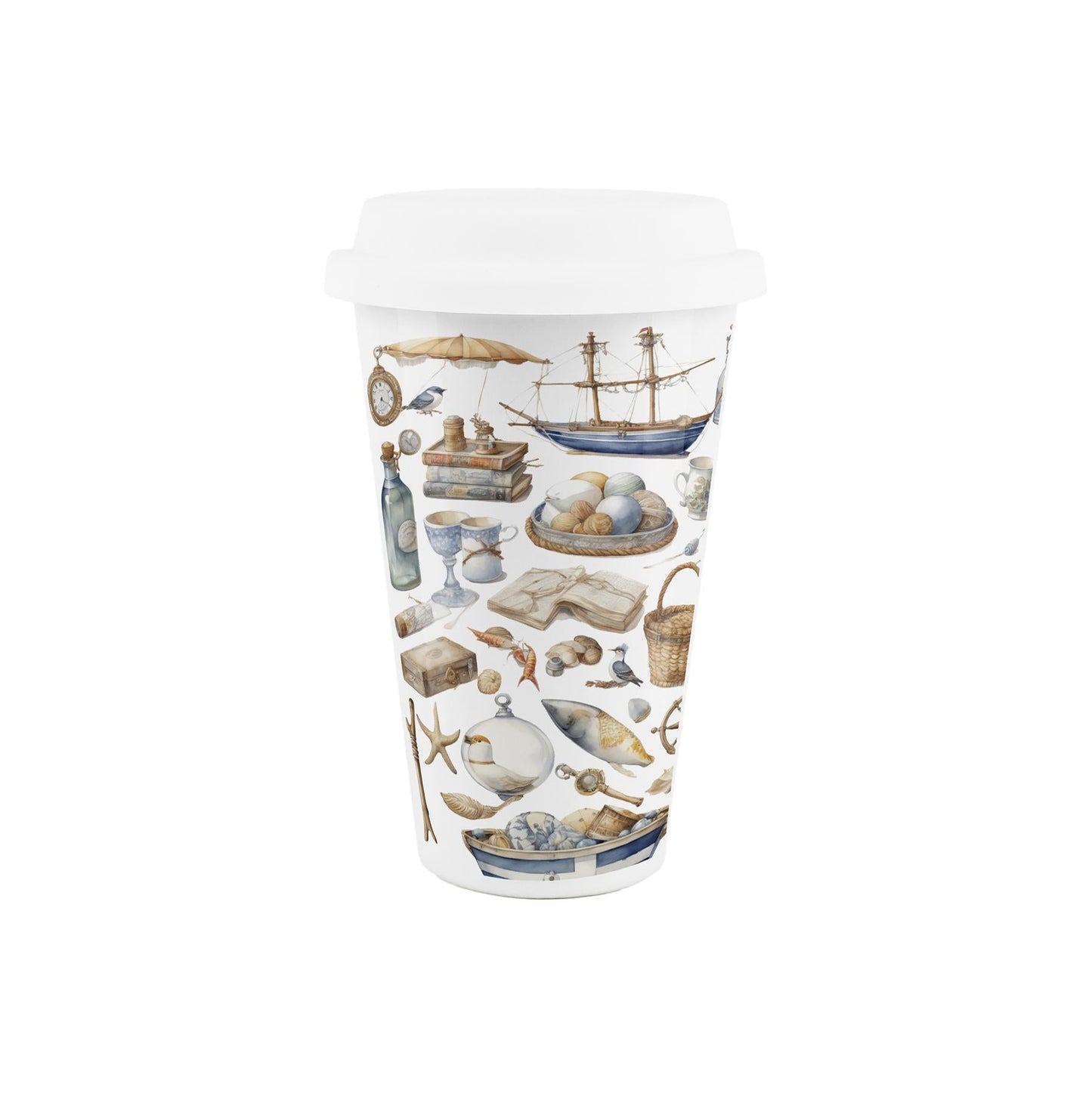 Watercolour Seaside Travel Mug