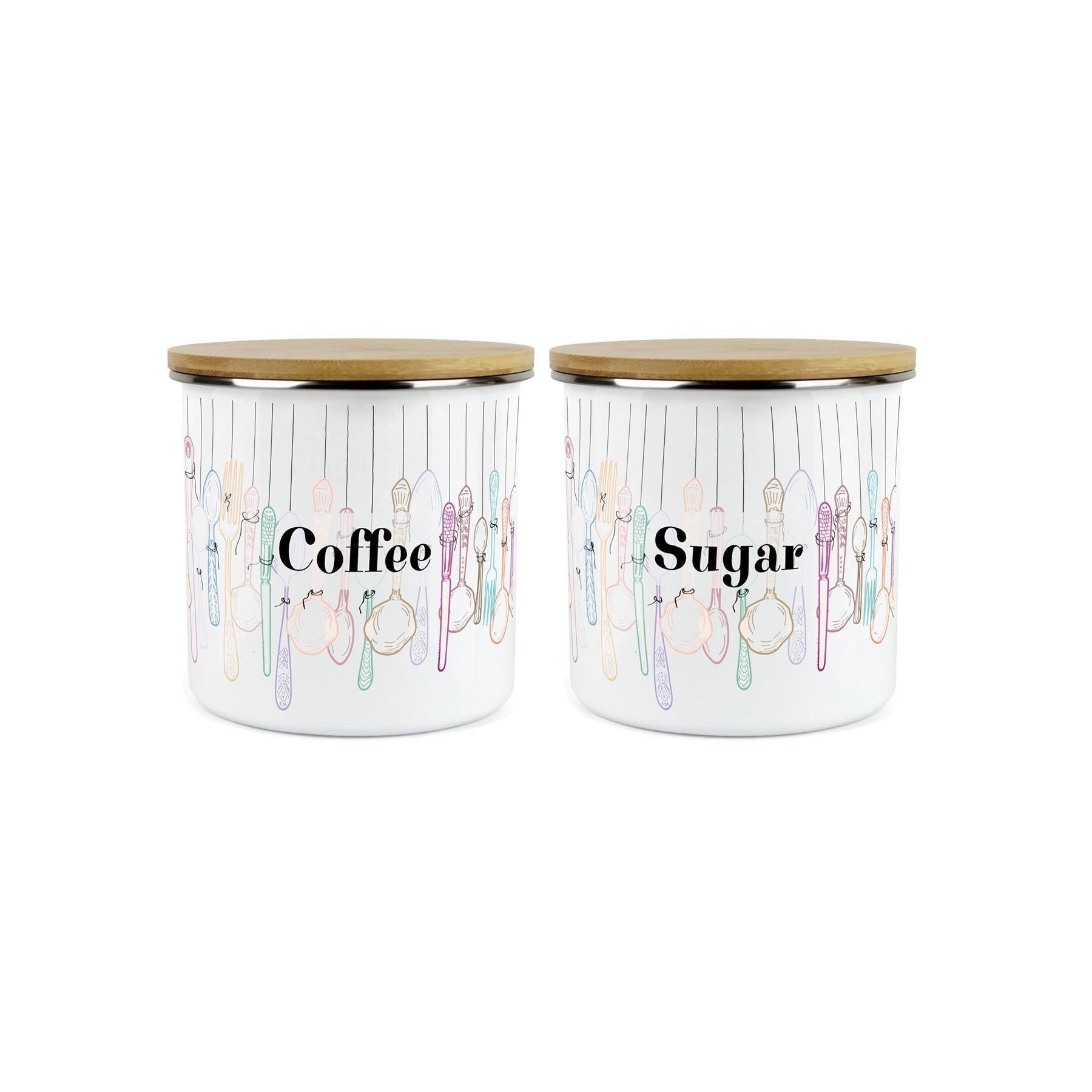 PH Canister - Vintage Cutlery - Coffee & Sugar  - 2 Canisters