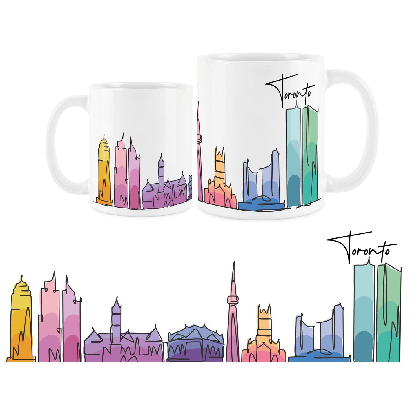 Colourful City Skyline Mug