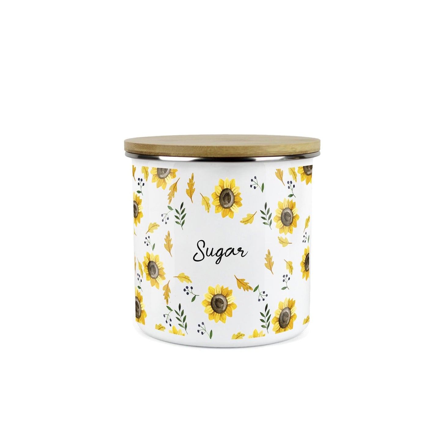 Sugar Storage Canister - Sunflowers Yellow Kitchen Storage Jar