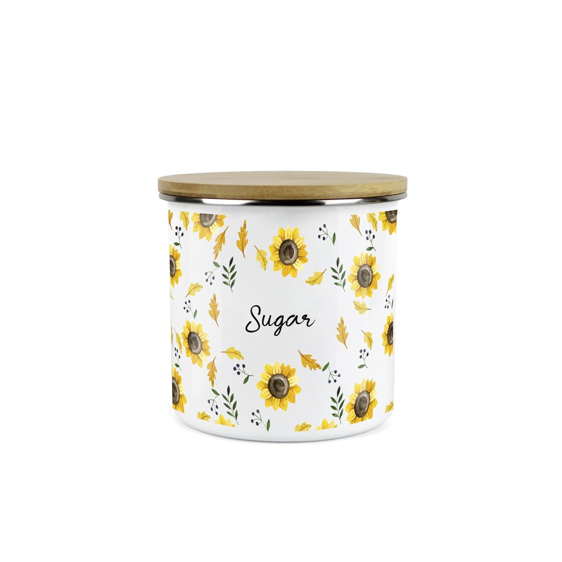Sugar Storage Canister - Sunflowers Yellow Kitchen Storage Jar