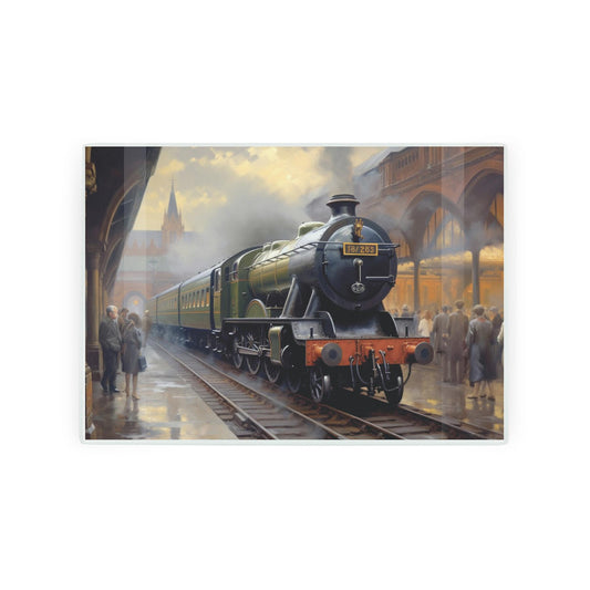 Textured worktop protector with steam train at platform design.