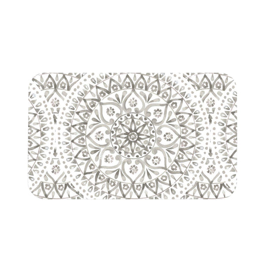 Boho Medallion Taupe patterned placemat for pet's dinnerware.