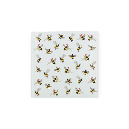 Christmas Bees Small Smooth Hot Pot Stand by Rhiannon Chauncey