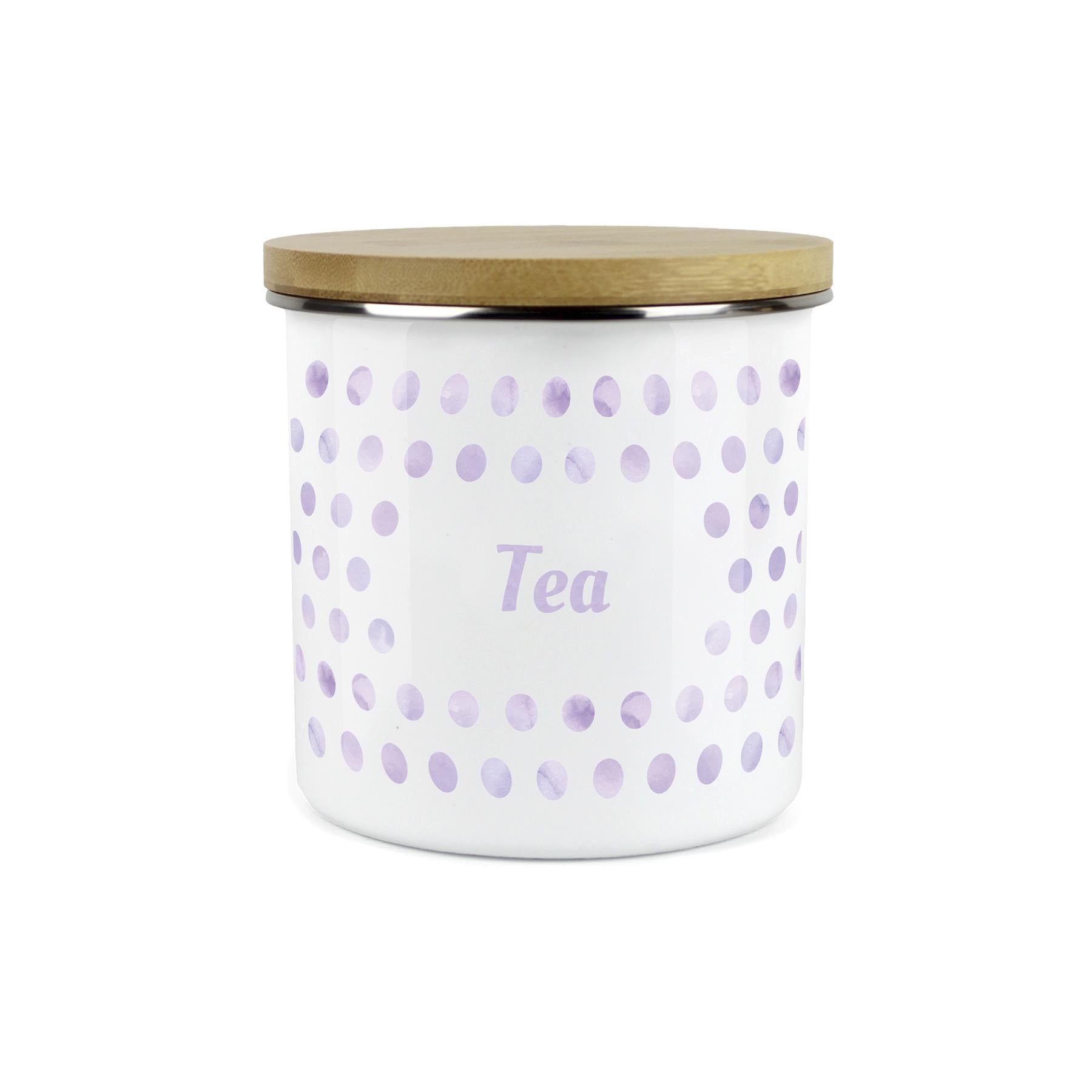 Purely Home Kitchen Polka Dot Lilac Food Storage Canister - Tea
