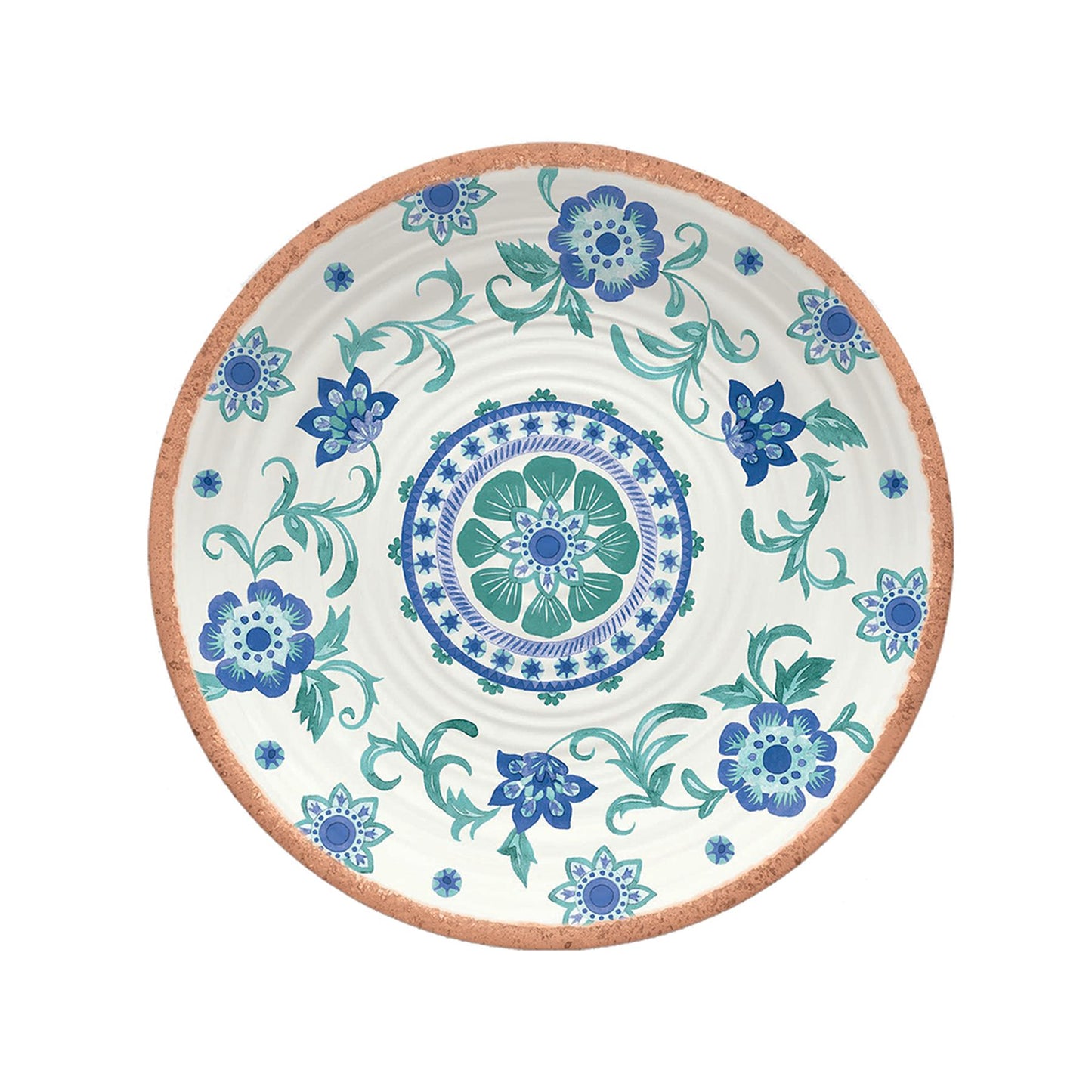Turquoise Floral Melamine Side Plate
