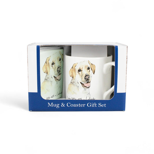 "Life's Better with a Labrador" Mug & Coaster Gift Set by Rhiannon Chauncey