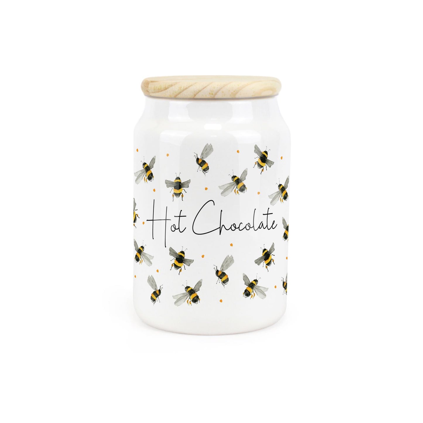Scattered Bees Ceramic Canister by Rhiannon Chauncey