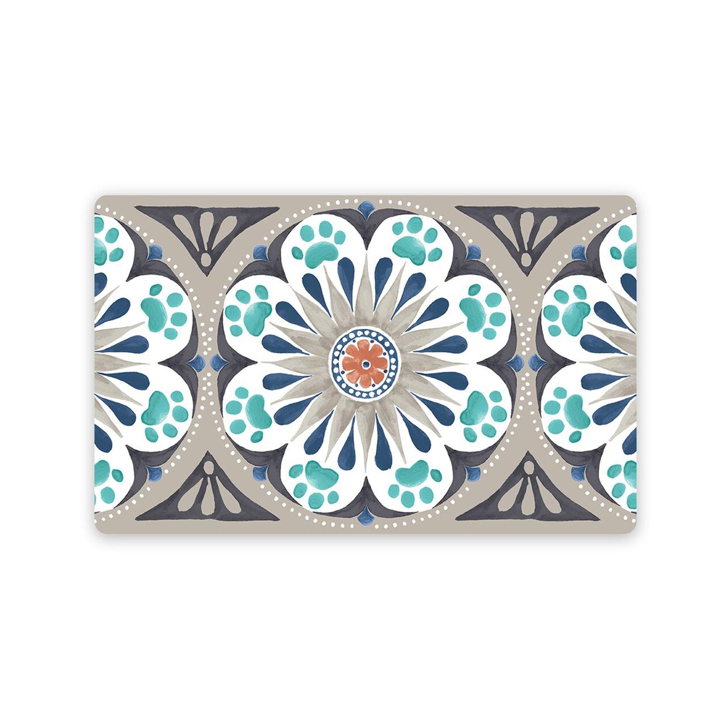 Carmel Medallion patterned placemat for pet's dinnerware
