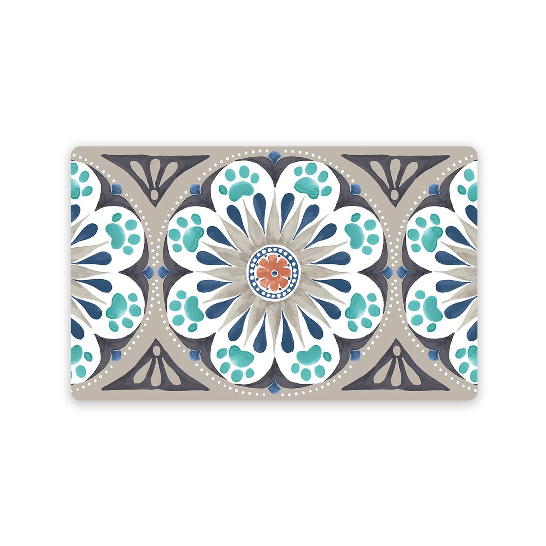 Carmel Medallion patterned placemat for pet's dinnerware