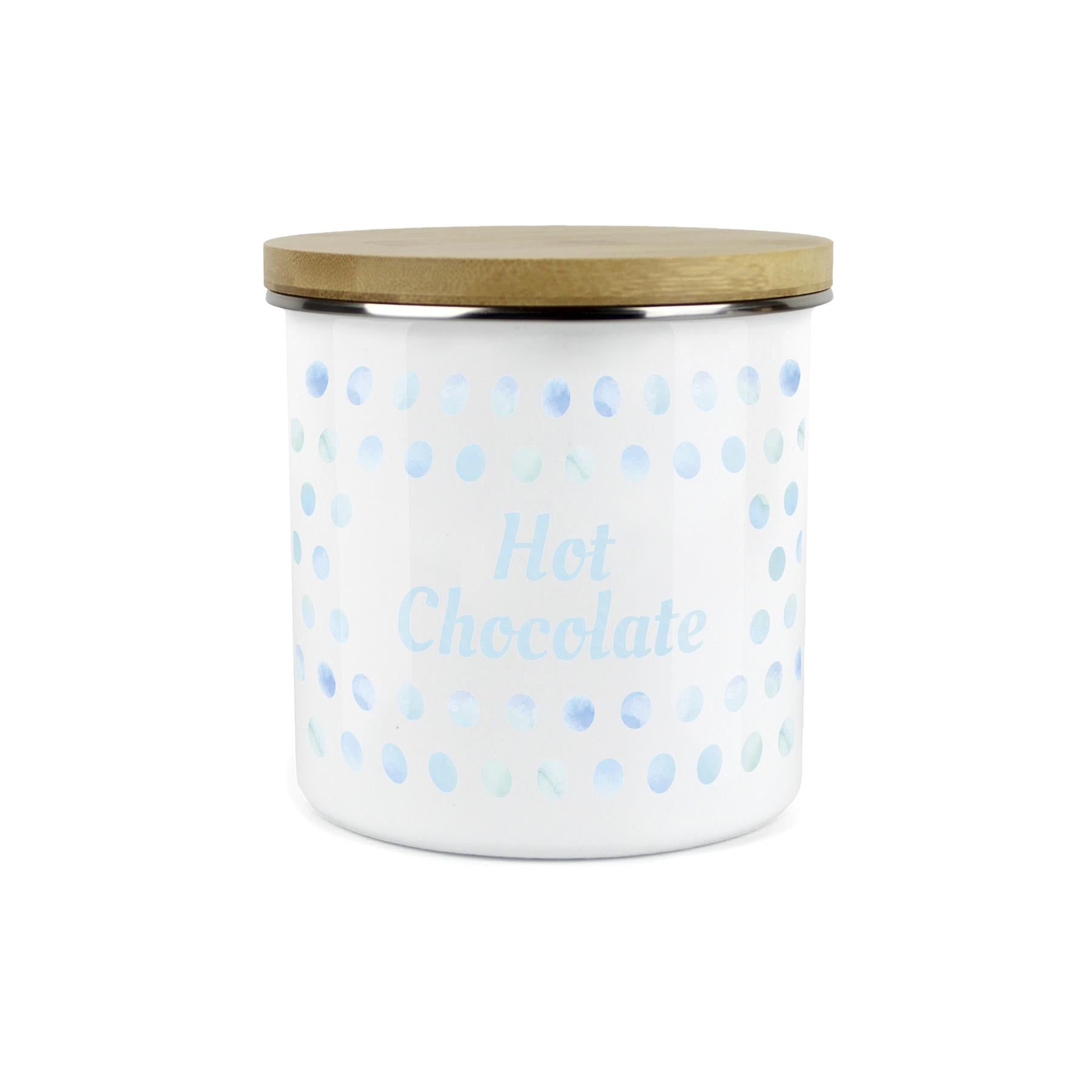 Purely Home Kitchen Polka Dot Aqua Food Storage Canister - Hot Chocolate