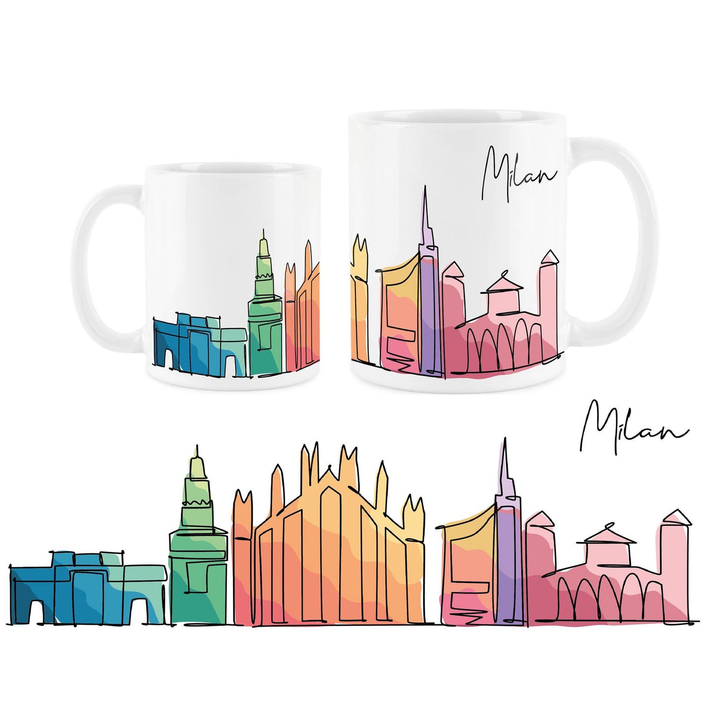 Colourful City Skyline Mug