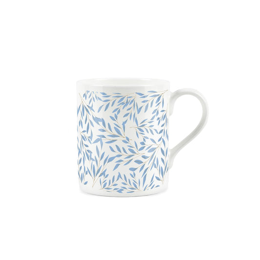Blue Leaves Pattern Small Mug