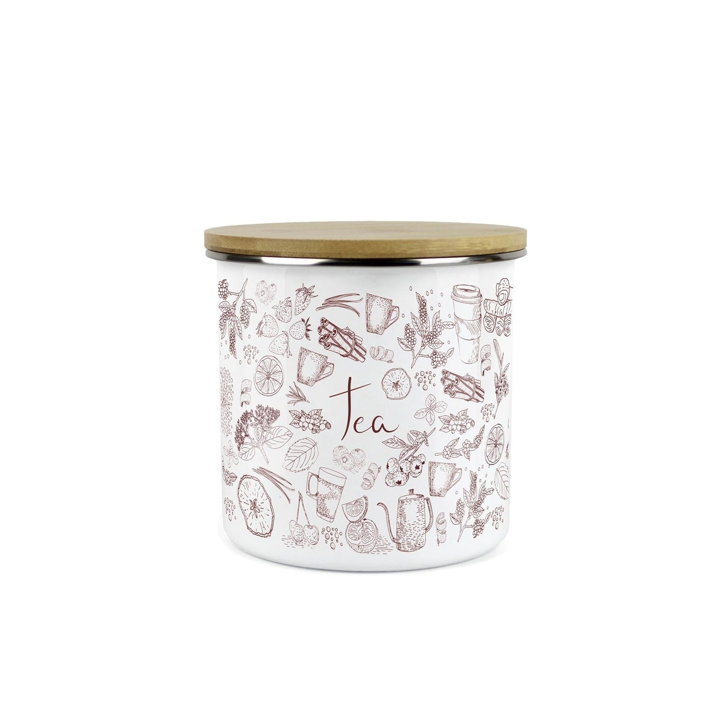 Enamel Rustic Tea Storage Canister - Kitchen Storage Jar