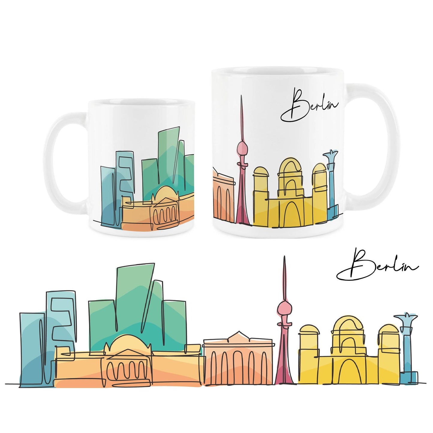 Colourful City Skyline Mug