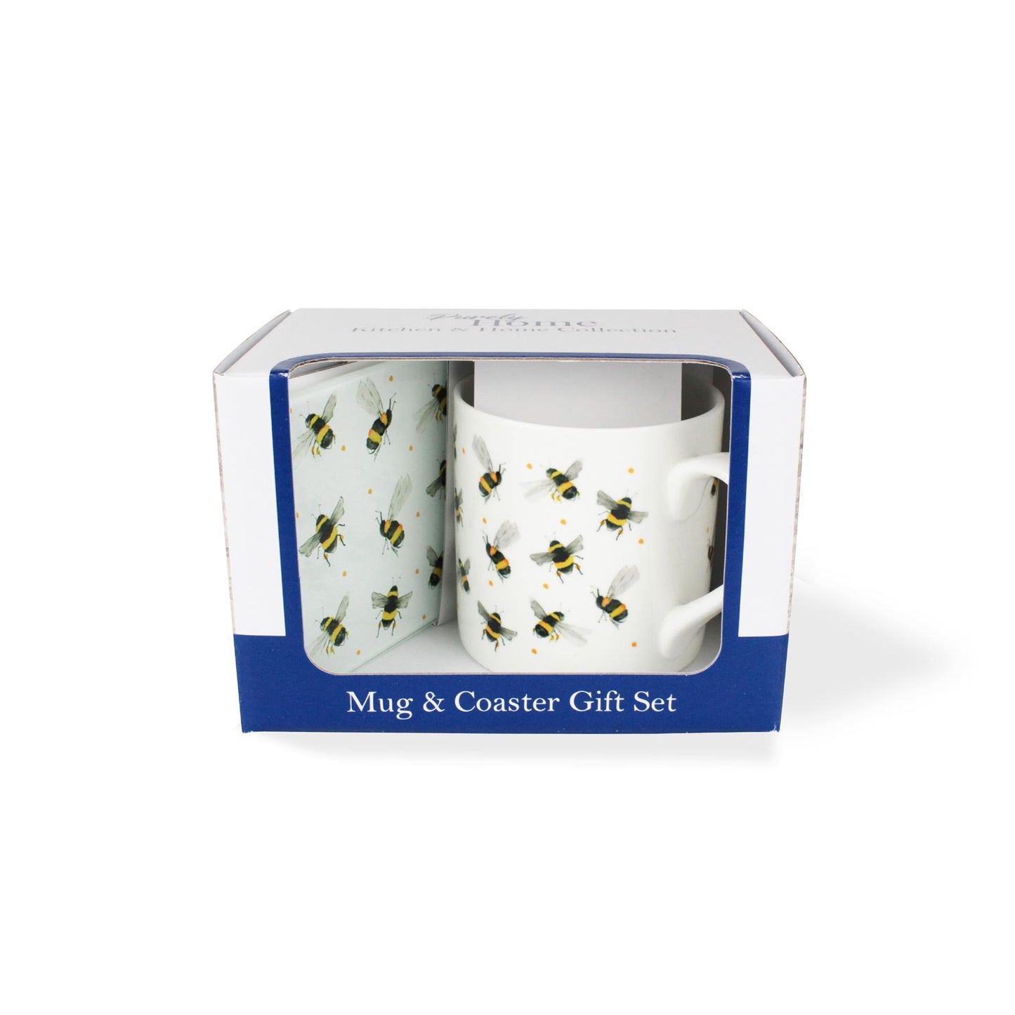 Scattered Bees Mug & Coaster Gift Set by Rhiannon Chauncey