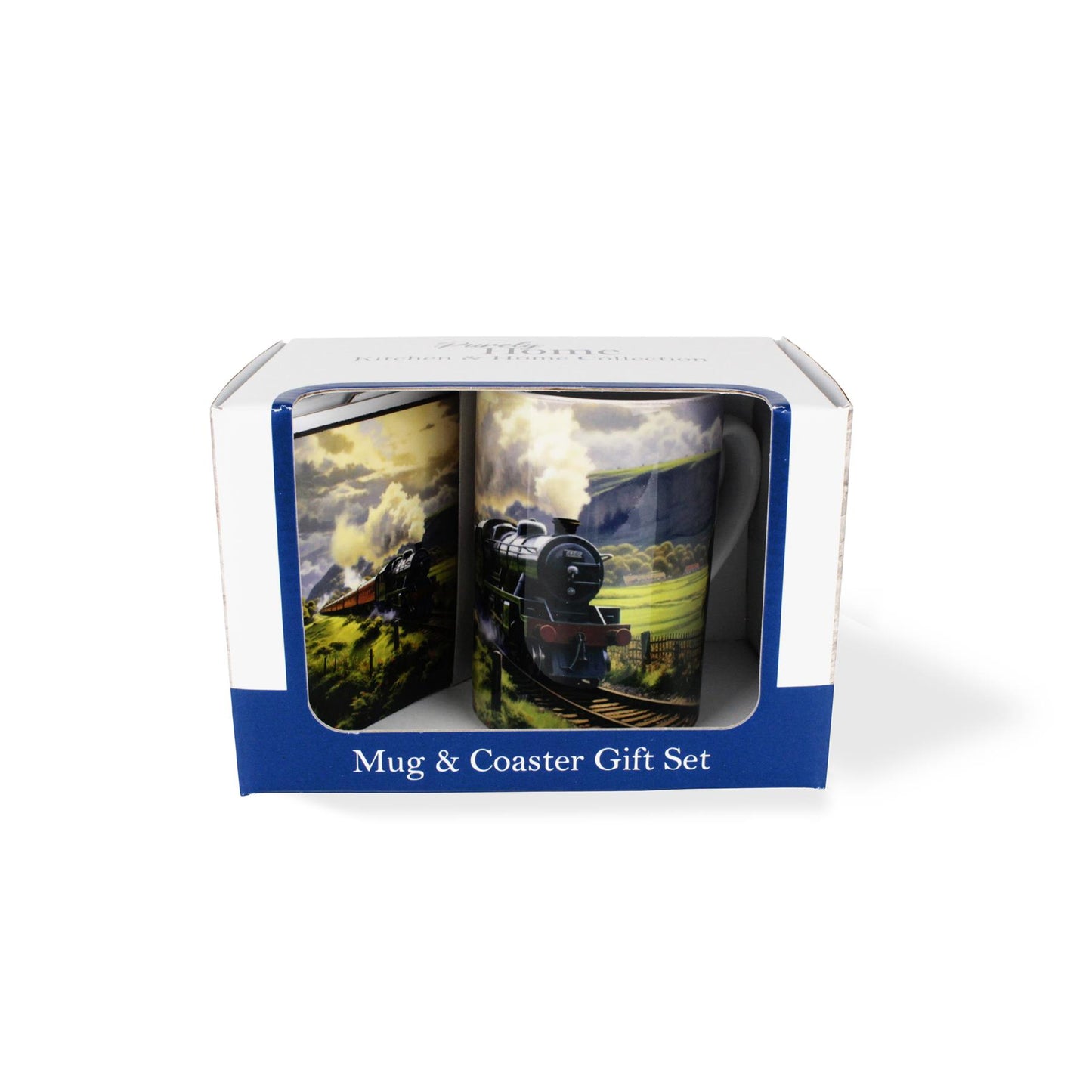 Industrial Steam Train Mug & Coaster Gift Set