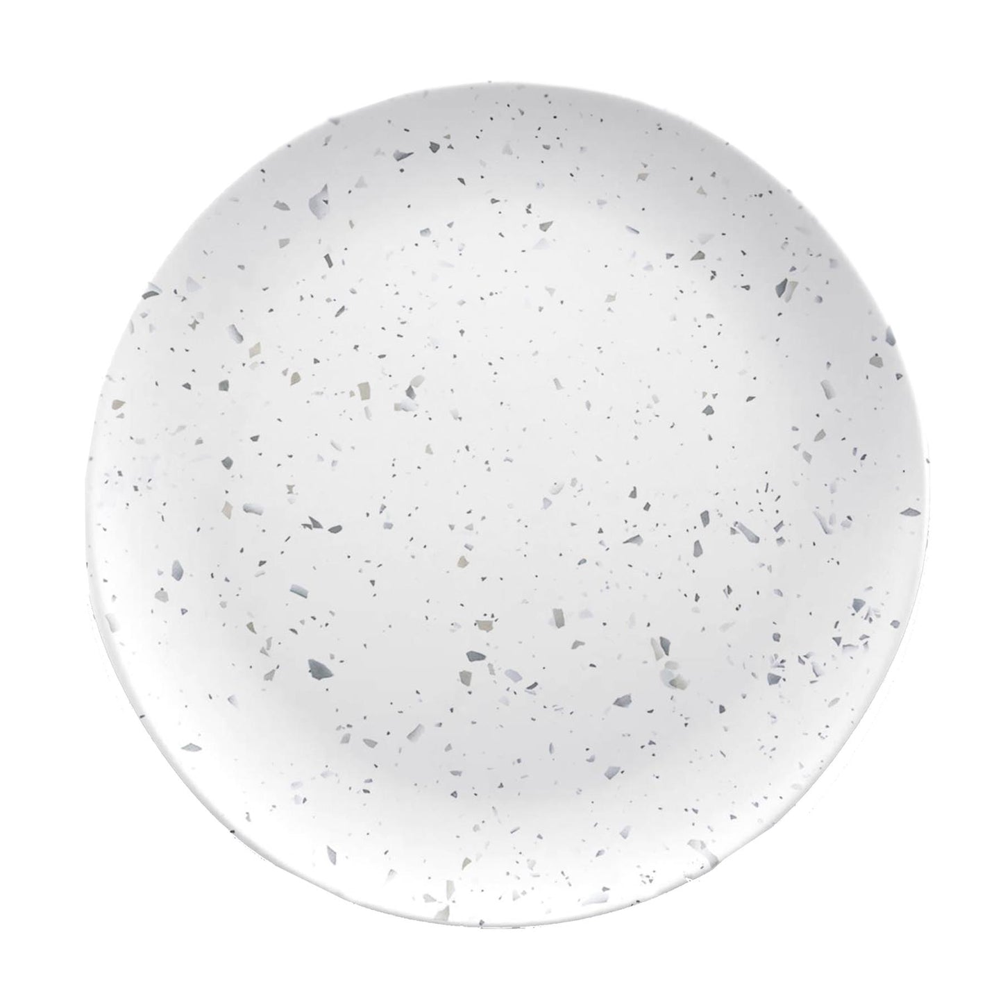 Speckled white melamine dinner plate