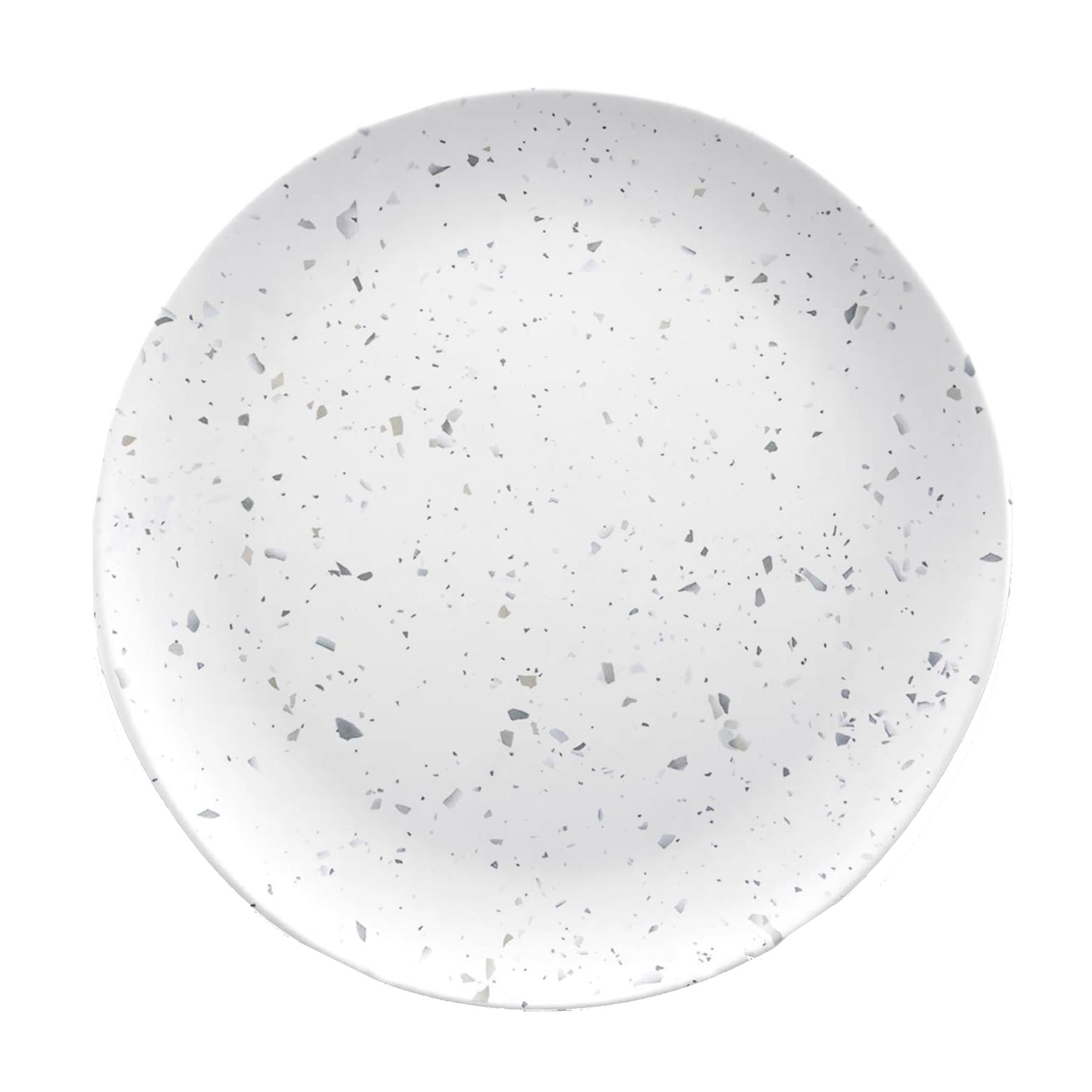 Speckled white melamine dinner plate
