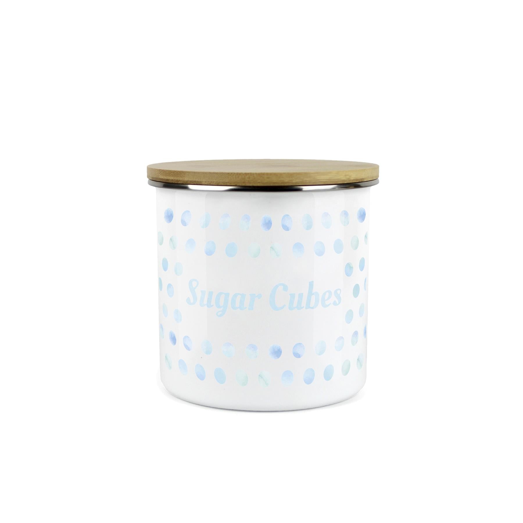 Purely Home Kitchen Polka Dot Aqua Food Storage Canister - Sugar Cubes