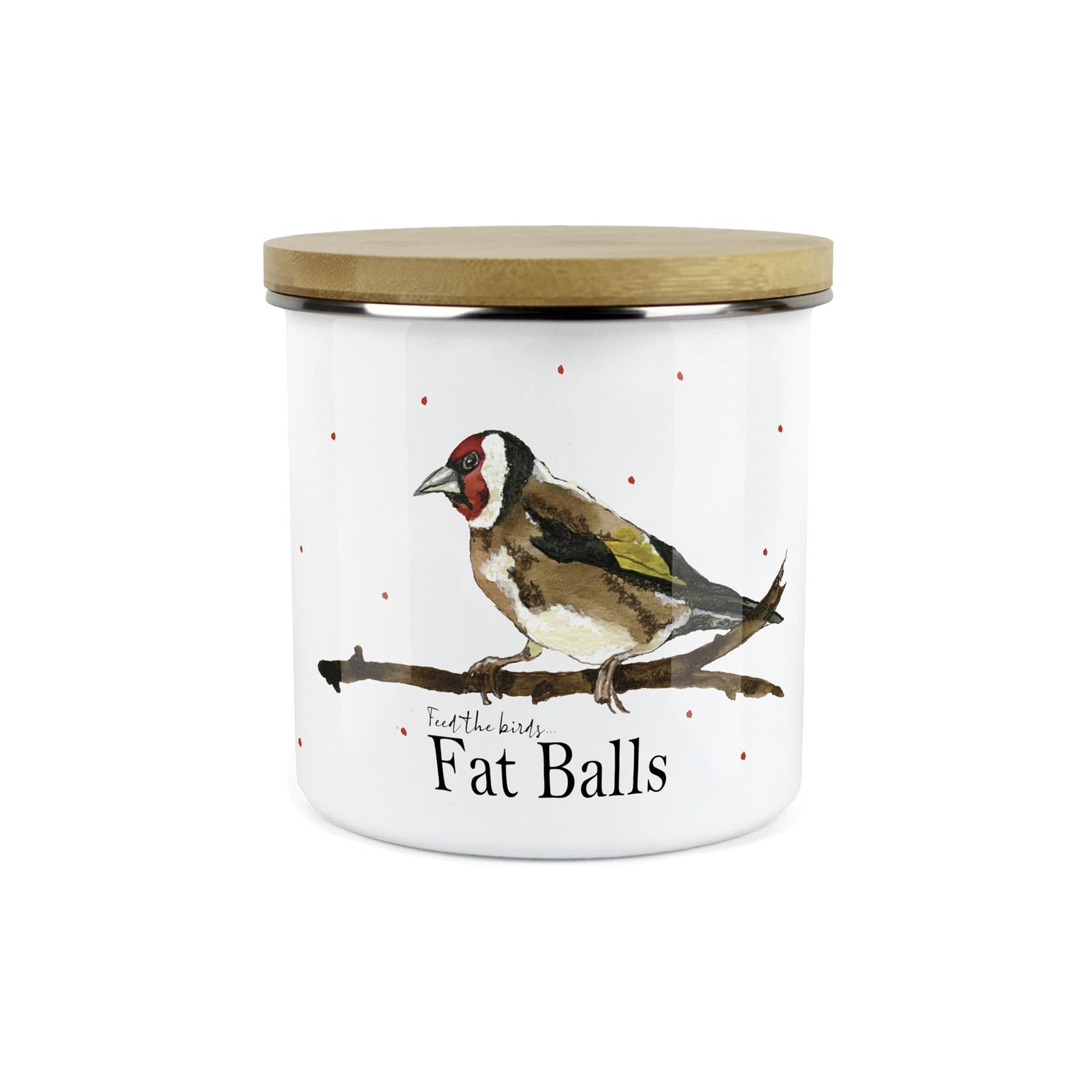 Purely Home Canister - Fat Balls Bird Feed Enamel Airtight Storage Canister